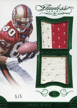 2015 Panini Flawless - Dual Patches Emerald #DP-JR Jerry Rice Front
