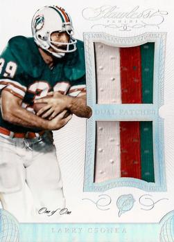 2015 Panini Flawless - Dual Patches Platinum #DP-LC Larry Csonka Front