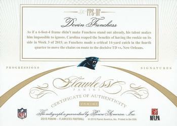 2015 Panini Flawless - Flawless Progressions Signatures Blue #FPS-DF Devin Funchess Back