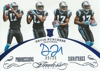 2015 Panini Flawless - Flawless Progressions Signatures Blue #FPS-DF Devin Funchess Front