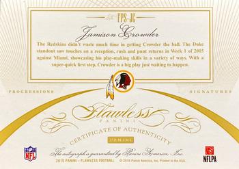 2015 Panini Flawless - Flawless Progressions Signatures Gold #FPS-JC Jamison Crowder Back