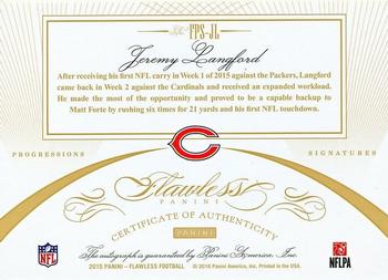 2015 Panini Flawless - Flawless Progressions Signatures Gold #FPS-JL Jeremy Langford Back