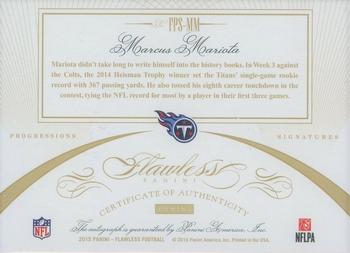 2015 Panini Flawless - Flawless Progressions Signatures Gold #FPS-MM Marcus Mariota Back