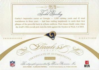 2015 Panini Flawless - Flawless Progressions Signatures Gold #FPS-TG Todd Gurley II Back