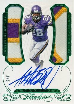 2015 Panini Flawless - Greats Patches Dual Autographs Emerald #GPDA-AP Adrian Peterson Front
