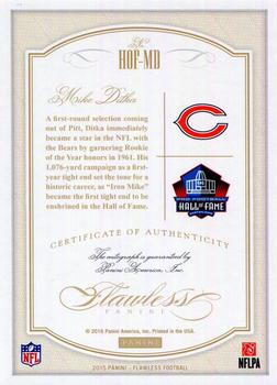 2015 Panini Flawless - Hall of Fame Autographs Ruby #HOF-MD Mike Ditka Back