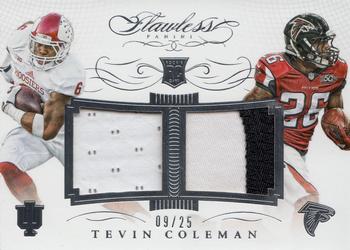 2015 Panini Flawless - Rookie College / NFL Dual Patches #RDP-TC Tevin Coleman Front