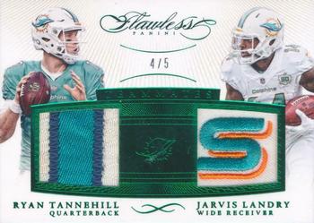 2015 Panini Flawless - Teammates Patches Emerald #RTJL Ryan Tannehill / Jarvis Landry Front