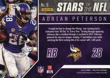 2016 Panini Prestige - Stars of the NFL #9 Adrian Peterson Back