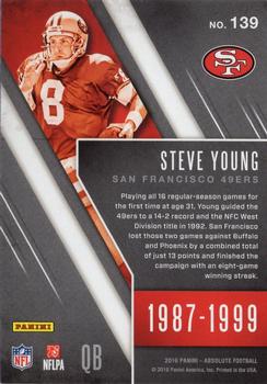 2016 Panini Absolute #139 Steve Young Back