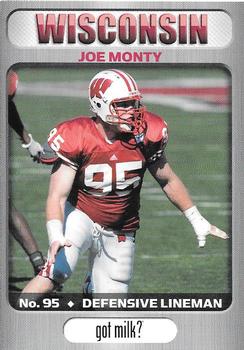 2006 Wisconsin Badgers Program Cards #NNO Joe Monty Front