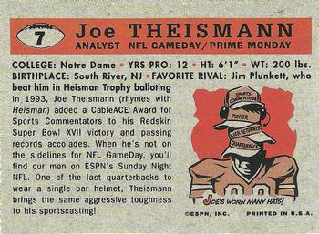 1995 ESPN NFL Announcers Ad Cards #7 Joe Theismann Back