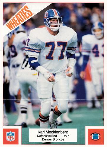 1987 Wheaties Mini Posters #21 Karl Mecklenburg Front