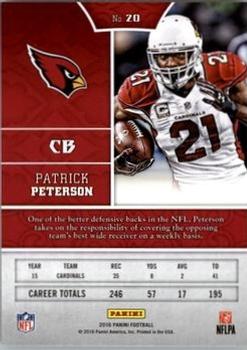 2016 Panini - Red #20 Patrick Peterson Back