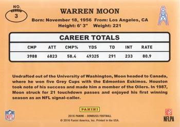 2016 Donruss - 1987 Classic Set #3 Warren Moon Back