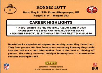 2016 Donruss - 1987 Classic Set #6 Ronnie Lott Back