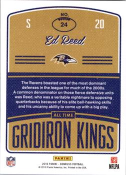 2016 Donruss - All-Time Gridiron Kings Studio #24 Ed Reed Back
