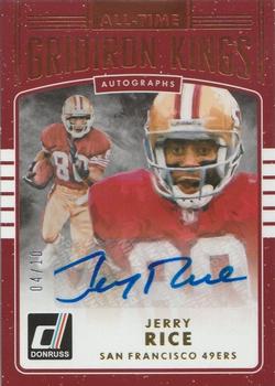 2016 Donruss - All-Time Gridiron Kings Autographs #8 Jerry Rice Front