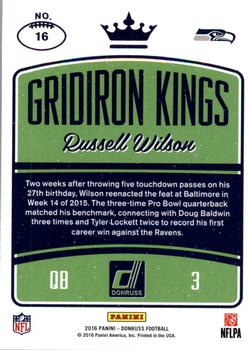 2016 Donruss - Gridiron Kings #16 Russell Wilson Back