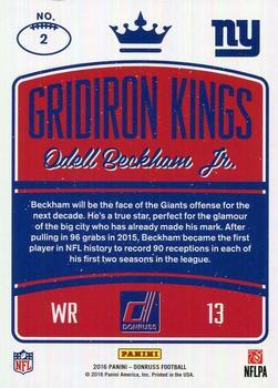 2016 Donruss - Gridiron Kings Studio #2 Odell Beckham Jr. Back