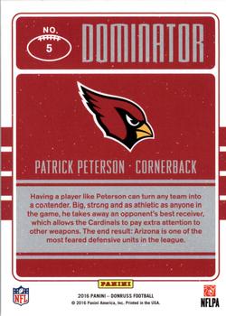 2016 Donruss - Dominator #5 Patrick Peterson Back
