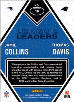 2016 Donruss - League Leaders #16 Jamie Collins / Thomas Davis Back