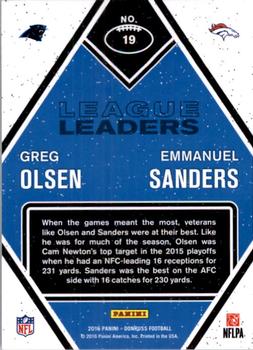 2016 Donruss - League Leaders #19 Greg Olsen / Emmanuel Sanders Back