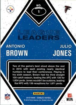 2016 Donruss - League Leaders Holo #1 Antonio Brown / Julio Jones Back