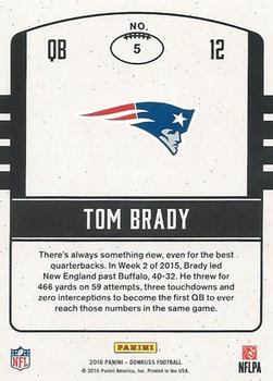 2016 Donruss - Legends of the Fall #5 Tom Brady Back