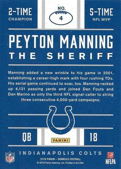 2016 Donruss - Peyton Manning The Sheriff Tribute #4 Peyton Manning Back