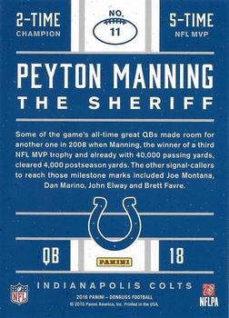 2016 Donruss - Peyton Manning The Sheriff Tribute #11 Peyton Manning Back