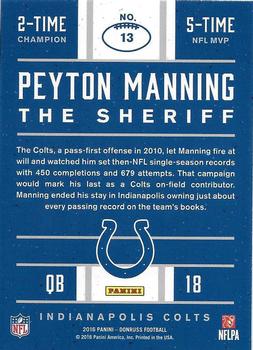 2016 Donruss - Peyton Manning The Sheriff Tribute #13 Peyton Manning Back
