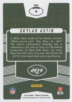 2016 Donruss - Fans Of The Game #4 Skylar Astin Back