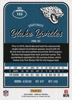 2016 Donruss - Press Proofs Blue #133 Blake Bortles Back