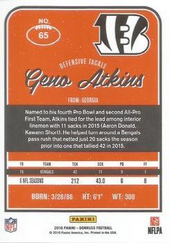 2016 Donruss - Press Proofs Green #65 Geno Atkins Back