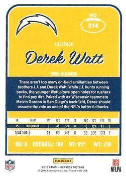 2016 Donruss - Press Proofs Green #314 Derek Watt Back