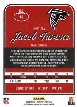 2016 Donruss - Press Proofs Red #15 Jacob Tamme Back