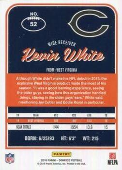 2016 Donruss - Press Proofs Red #52 Kevin White Back