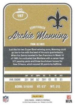 2016 Donruss - Press Proofs Red #197 Archie Manning Back