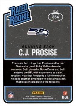 2016 Donruss - Press Proofs Red #354 C.J. Prosise Back