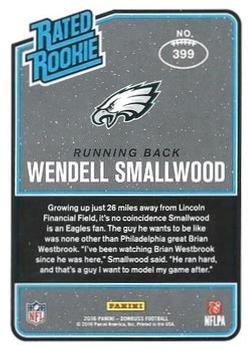 2016 Donruss - Press Proofs Red #399 Wendell Smallwood Back