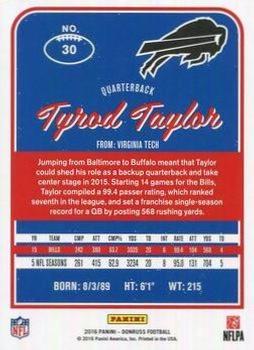 2016 Donruss - Press Proofs Silver #30 Tyrod Taylor Back