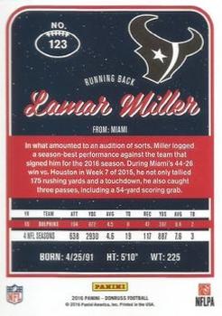 2016 Donruss - Press Proofs Silver #123 Lamar Miller Back