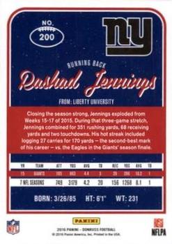 2016 Donruss - Press Proofs Silver #200 Rashad Jennings Back