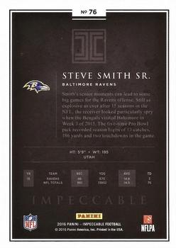 2016 Panini Impeccable #76 Steve Smith Sr. Back