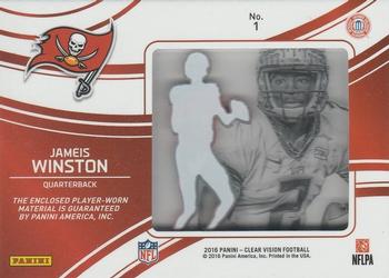 2016 Panini Clear Vision - Clear Change Dual Jersey #1 Jameis Winston Back