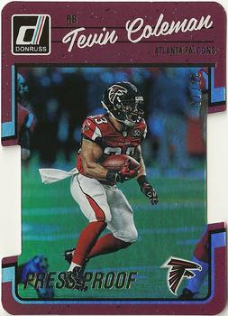 2016 Donruss - Press Proofs Silver Die Cut #13 Tevin Coleman Front