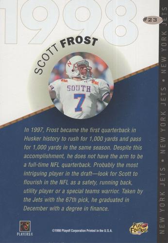 1998 Playoff Prestige SSD Hobby - 1998 Draft Picks Silver Box Toppers 3x5 #23 Scott Frost Back