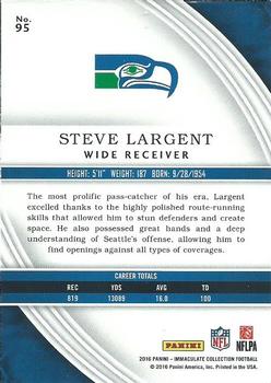 2016 Panini Immaculate Collection #95 Steve Largent Back