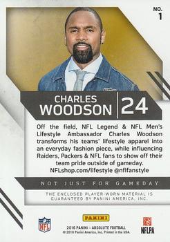 2016 Panini Absolute - NFL Lifestyle Materials #1 Charles Woodson Back